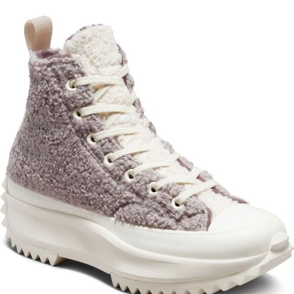 Converse Chuck Taylor All Star Faux Shearling Run Star Hike Platform Sneaker - Picture 6 of 9